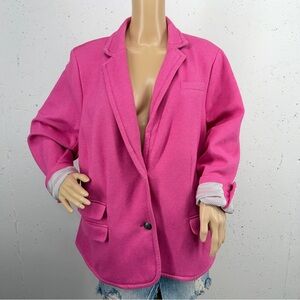 Lands End Women’s size 18 Pink Herringbone Lined Blazer